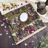 Vriksham Mehndi Green Color Kalamkari Cotton Saree With Gatti Border-VS4550