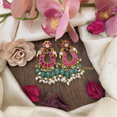 Jadau Kundan Dual Peacock Earrings-J2446