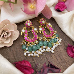 Jadau Kundan Dual Peacock Earrings-J2446
