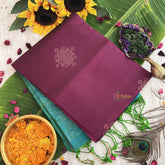 Vriksham Royal Wine With Teal Blue Color Border Pure Soft Silk Saree-VS4860