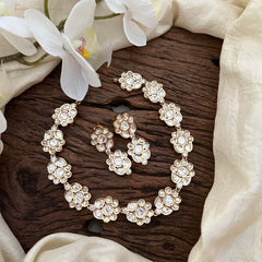 Precious Rose Gold Moissanite Kundan Necckpiece-G13617