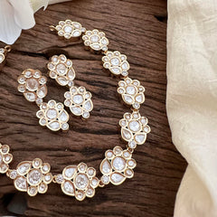 Precious Rose Gold Moissanite Kundan Necckpiece-G13617