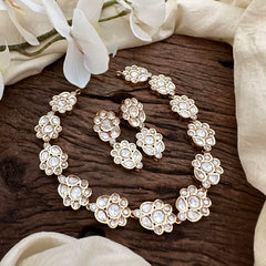 Precious Rose Gold Moissanite Kundan Necckpiece-G13617