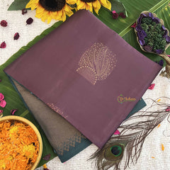 Vriksham Mulberry With Pine Color Border Pure Soft Silk Saree-VS4857