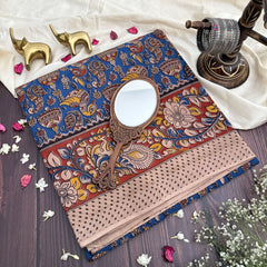 Vriksham Light Blue Color Kalamkari Cotton Saree With Gatti Border-VS4538