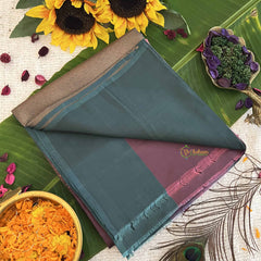 Vriksham Mulberry With Pine Color Border Pure Soft Silk Saree-VS4857