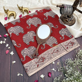 Vriksham Marron Color Kalamkari Cotton Saree With Gatti Border-VS4541