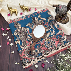 Vriksham Baby Pink & Firosa Color Kalamkari Cotton Saree With Gatti Border-VS4542