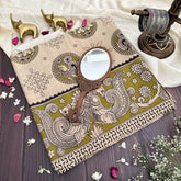 Vriksham Green & Off White Color Kalamkari Cotton Saree With Gatti Border-VS4545