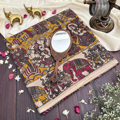 Vriksham Mustard Yellow Color Kalamkari Cotton Saree With Gatti Border-VS4549