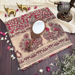 Vriksham Pink & Skin Color Kalamkari Cotton Saree With Gatti Border-VS4540