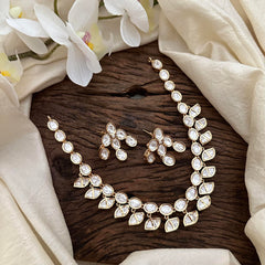 Trendy Rose Gold Moissanite Kundan Neckpiece-G13630