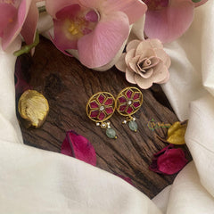 Floral Jadau Kundan Stud-J2430