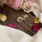 Precious Small Floral Jadau Kundan Studs-J2418