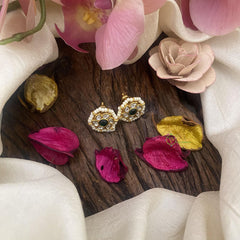 Precious Small Floral Jadau Kundan Studs-J2418