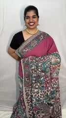 Vriksham Pink Discover Ethnic Kalamkari Cotton Saree With Gatti Border-VS4534