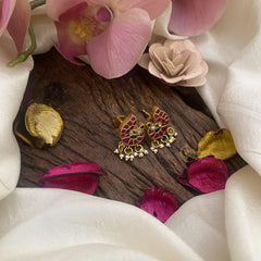 Peacock Shape Jadau Kundan Stud-J2435