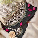 Bridal Statement Victorian Diamond Choker-Aqua Green Bead-VV1800