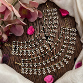 3 Layer Floral Motif CZ Stone Green & White Bridal Maatil-Vriksham-G22475