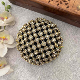 Vriksham Luxury Geometric Stone & Diamond Lattice Style With Hair Bun Cage Accessory-H1290