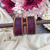 Vriksham Royal Wine Bangles with Ruby Red Meenakari Borders-G19843