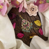 Jadau Kundan Dual Peacock Short Maang Tikka-J2465