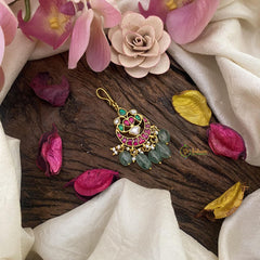 Jadau Kundan Half Moon Short Maang Tikka-J2464