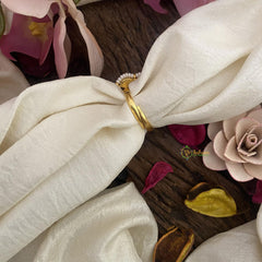 Precious Floral Jadau Kundan Finger Ring-Red Green-J2551