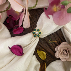 Premium Jadau Kundan Finger Ring-Green-J2537