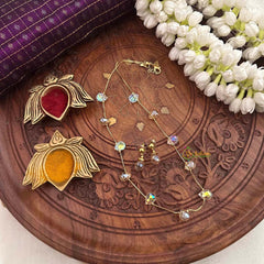 Vriksham Single-Strand Faceted Prism Bead Short Neckpiece-G22337