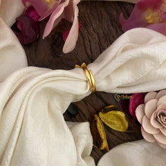 Jadau Kundan Lotus Finger Ring-Green-J2542