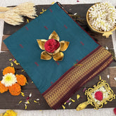 Vriksham Teal With Maroon Border-Kalyani Cotton Saree-VS4569