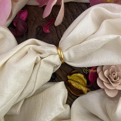 Jadau Kundan Lotus Finger Ring-White-J2543