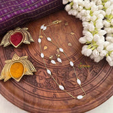 Vriksham Lightweight Oval Ceramic Bead Chain With Pearls Chain Short Neckpiece-G22346