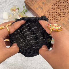 Vriksham Rainbow Floral Stone Juda Style With Hair Bun Cage Accessory-H1293