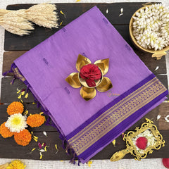 Vriksham Light Violet With Dark Blue Border-Kalyani Cotton Saree-VS4575