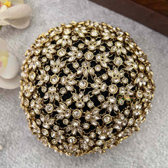 Vriksham Classic Ornate Floral Filigree Hair Bun Cover Style With Hair Bun Cage Accessory-H1296