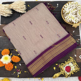Vriksham Gray Base With Purple Border-Kalyani Cotton Saree-VS4578