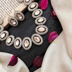 Unique White Victorian Diamond Neckpiece-Oval-VV1794