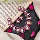 Unique Red Victorian Diamond Neckpiece-Oval-VV1793