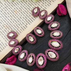 Unique Red Victorian Diamond Neckpiece-Oval-VV1793