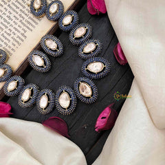 Unique Blue Victorian Diamond Neckpiece-Oval-VV1792