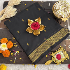 Vriksham Black With Golden Border-Kalyani Cotton Saree-VS4585