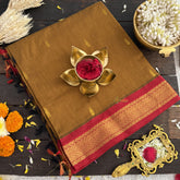 Vriksham Golden With Red Border-Kalyani Cotton Saree-VS4587