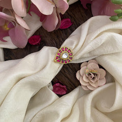 Jadau Kundan Finger Ring-White-J2541