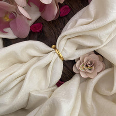 Floral Jadau Kundan Finger Ring-White Green-J2534