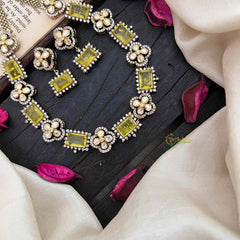 Elegant Yellow Victorian Diamond Neckpiece-VV1775