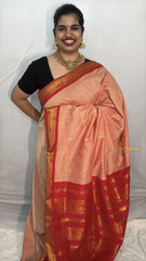 Vriksham Orange With Red Border-Kalyani Cotton Saree-VS4558