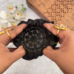 Vriksham Regal Green Enamel & Crystal-Encrusted Statement Clutch Style With Hair Bun Cage Accessory-H1300