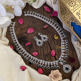 Vriksham Exquisite White & Green American Diamond Neckpiece-G16866